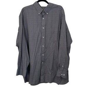 Daniel Cremieux Signature Collection Shirt Blue Plaid Burgandy Stripe Size XXL